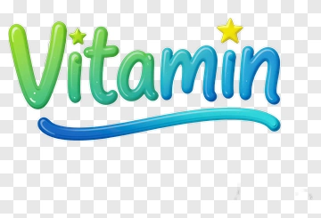 Colorful Vitamin Text Design PNG