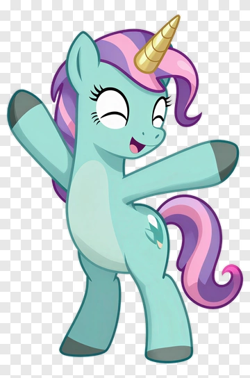 Cartoon Unicorn With Colorful Mane PNG