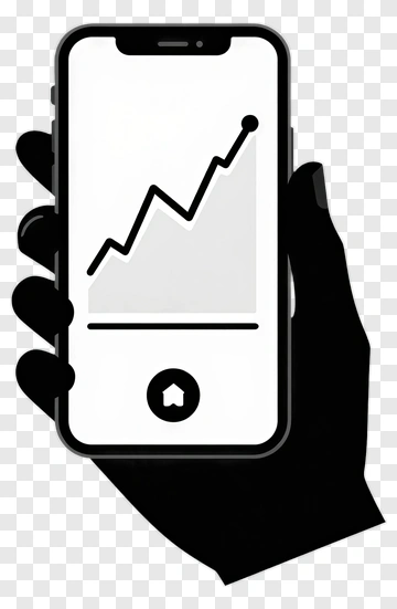 Smartphone Displaying Growth Chart PNG