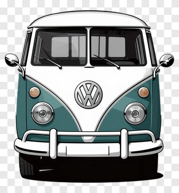Vintage Volkswagen Van Front View PNG