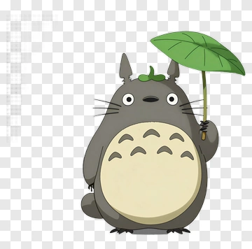 Totoro Holding A Leaf Umbrella PNG