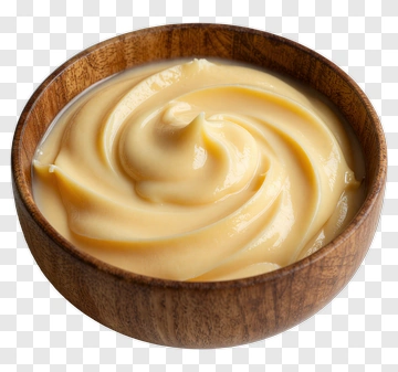 Creamy Butter In A Wooden Bowl PNG