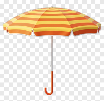Striped Beach Umbrella PNG