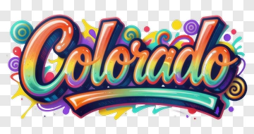 Colorful Colorado Typography Art PNG