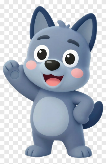 Cartoon Dog Character Waving PNG