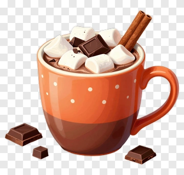 Hot Chocolate With Marshmallows And Cinnamon Sticks PNG