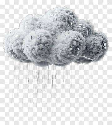Fluffy Cloud With Rain PNG