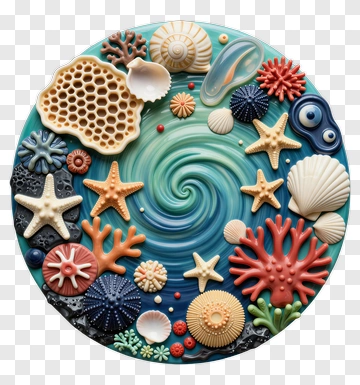 Colorful Coral Reef Composition PNG