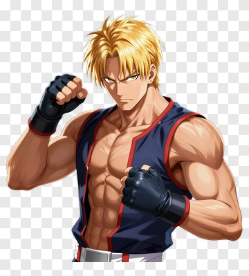 Fighter Posing With Fists Raised PNG