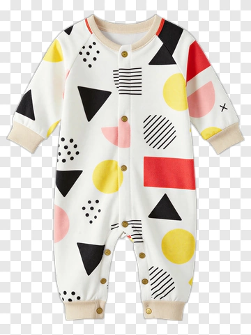 Colorful Baby Pajamas With Geometric Patterns PNG