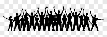 Celebrating Group Of People With Raised Arms PNG
