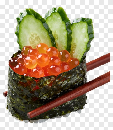 Sushi Roll With Fish Roe And Cucumber PNG