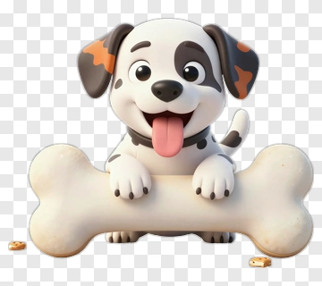 Cartoon Dog Holding A Bone PNG