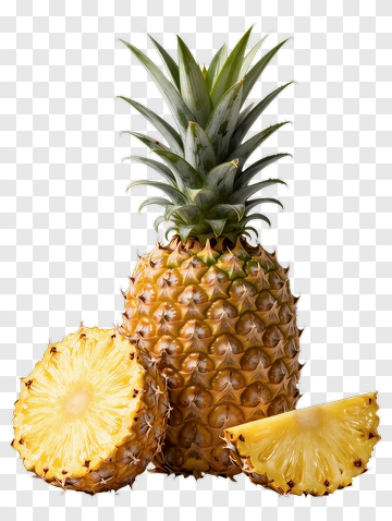 Fresh Pineapple With Slices PNG