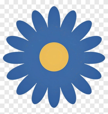 Blue Flower With Yellow Center PNG
