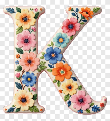 Floral Letter K PNG