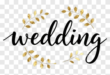 Wedding Script With Floral Accents PNG