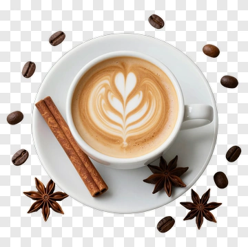 Coffee Cup With Cinnamon And Star Anise PNG