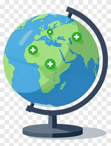 Globe With Health Symbols PNG