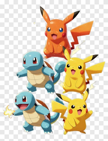 Group Of Cartoon Pokémon Characters PNG