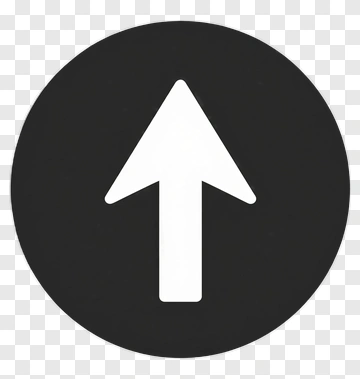 Upward Arrow Icon On Black Background PNG