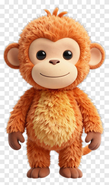 3D Cartoon Monkey Character PNG