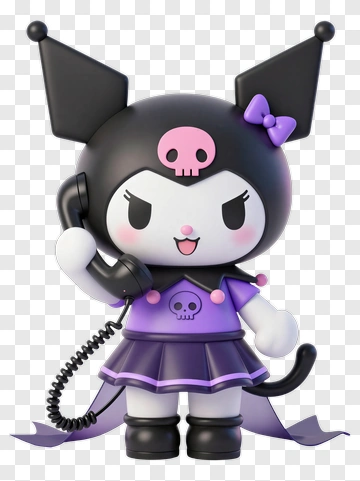 Kawaii Cat Character Holding A Phone PNG