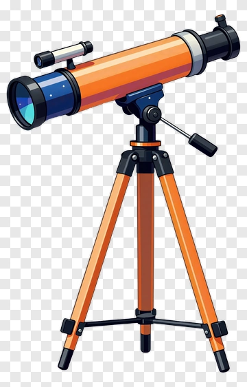 Cartoon Telescope On A Tripod PNG