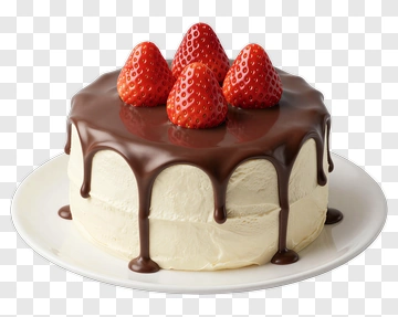 Chocolate Cake With Fresh Strawberries PNG