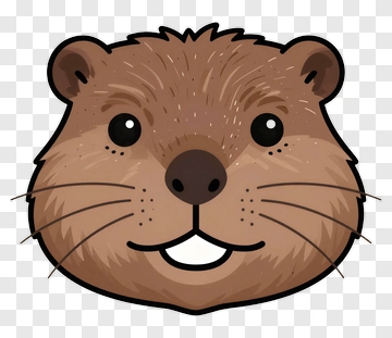 Cartoon Beaver Face PNG