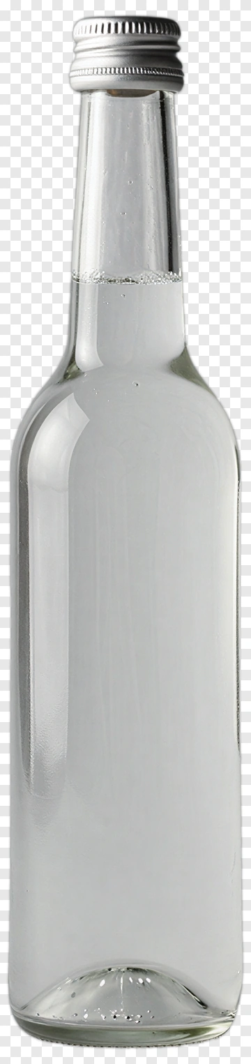 Clear Glass Bottle With Silver Cap PNG