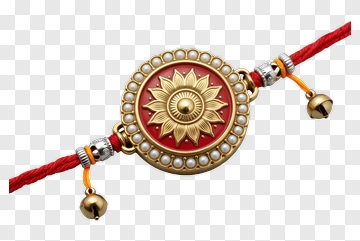 Decorative Rakhi With Golden Sun Design PNG