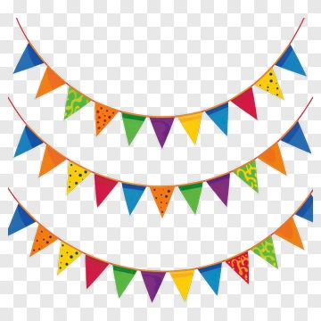Colorful Party Bunting Flags PNG