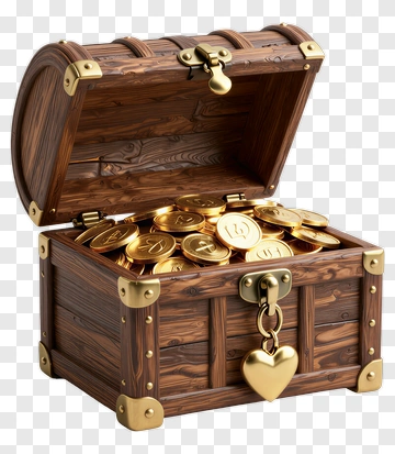 Treasure Chest Filled With Gold Coins PNG