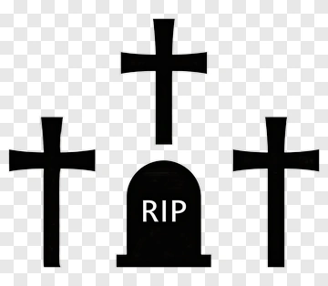 Gravestone With Crosses And Rip Inscription PNG