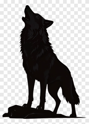 Howling Wolf Silhouette PNG