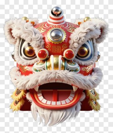3D Lion Dance Mask PNG