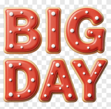 Big Day Cookie Letters PNG