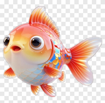 Colorful Cartoon Goldfish PNG