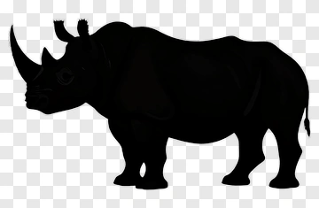Black Rhinoceros Silhouette PNG