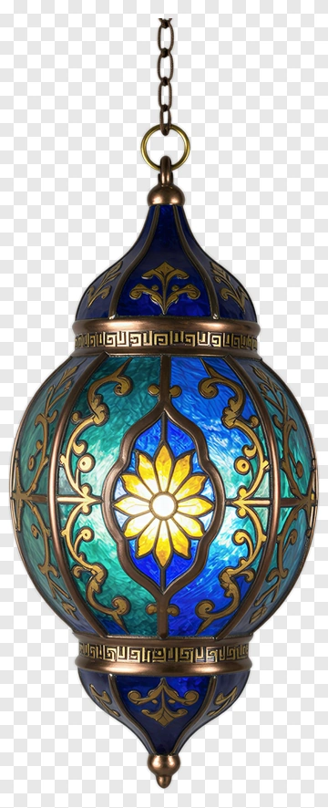 Decorative Hanging Lantern With Floral Design PNG