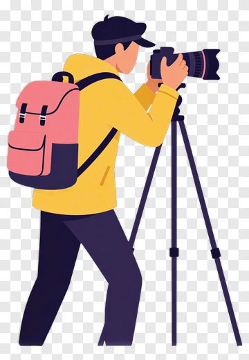 Photographer Taking A Picture With A Camera PNG