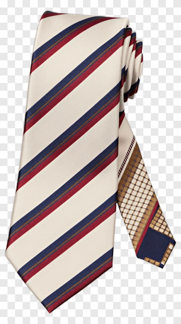 Striped Tie With Geometric Pattern PNG