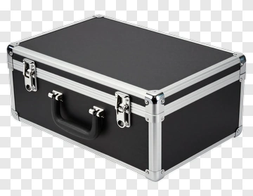 Black Storage Case With Metal Accents PNG