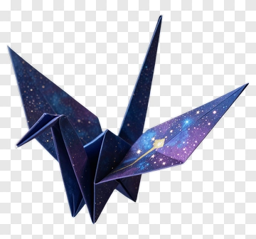 Origami Crane With Galaxy Design PNG