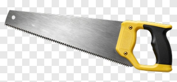 Hand Saw With Yellow Handle PNG
