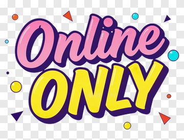 Online Only Text Design PNG