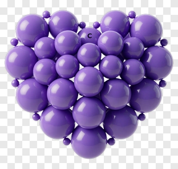 Purple Heart Made Of Spheres PNG