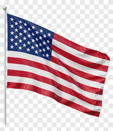 American Flag Waving In The Wind PNG
