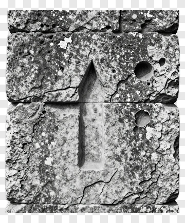 Carved Arrow On Stone Block PNG
